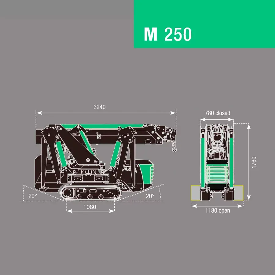 M250Lion_ingombro_1 Bg Lift M250 Li-ion