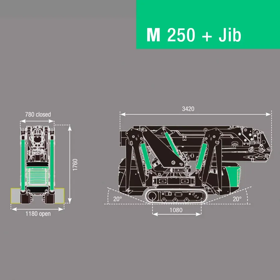 M250Lion_ingombro_2 Bg Lift M250 Li-ion